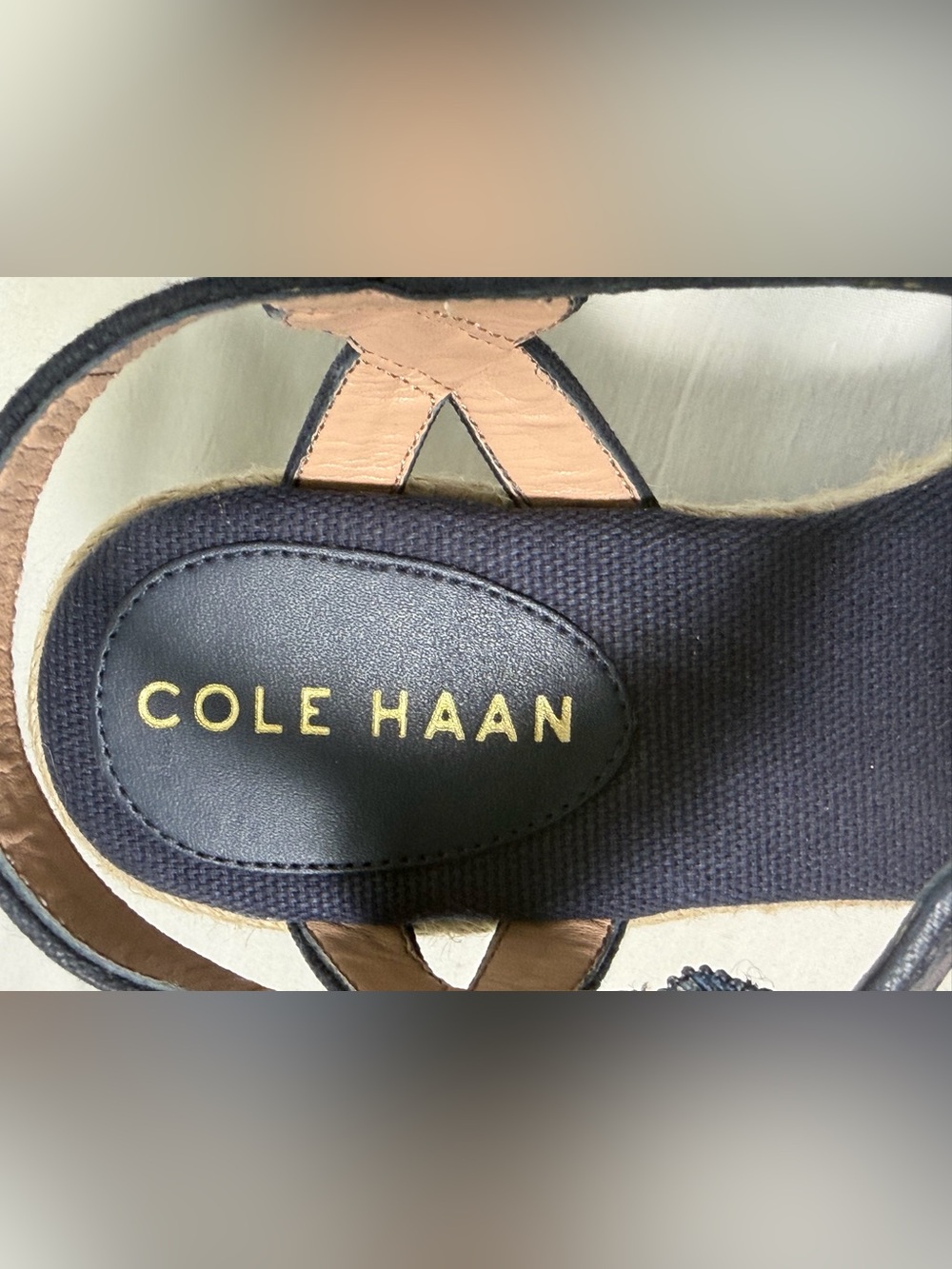 Cole Haan Navy Espadrille Wedge Sandals Size 6B | W2909 - Picture 8 of 8